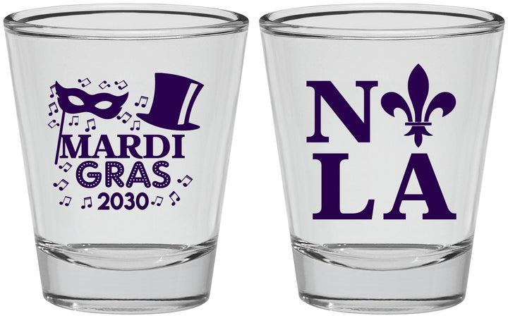 Personalized Mardi Gras Shot Glasses - Nola Fleur De Lis | 190014