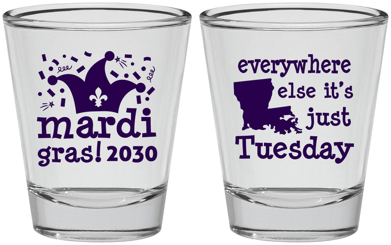 Personalized Mardi Gras Shot Glasses - Nola New Orleans | 190016