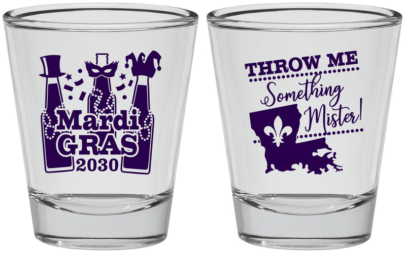 Personalized Mardi Gras Shot Glasses - Beads Nola | 190017