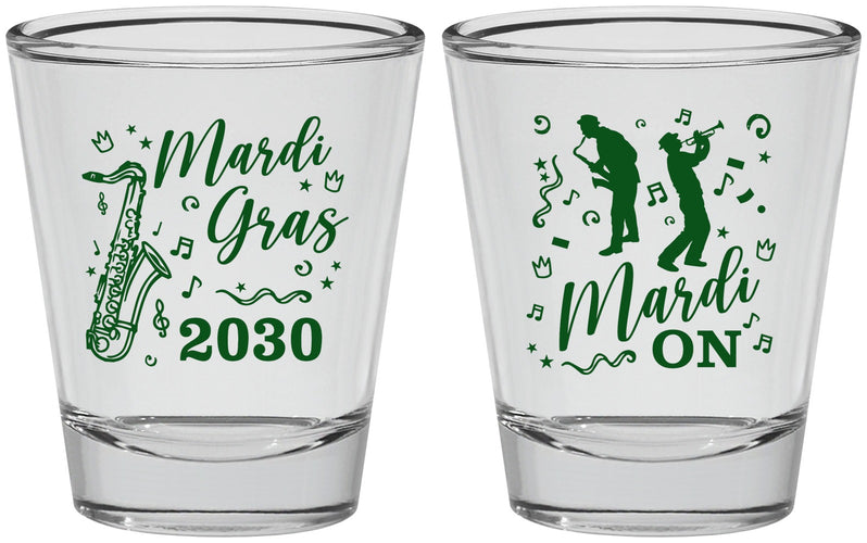 Personalized Mardi Gras Shot Glasses - Mardi On Jazz | 190019