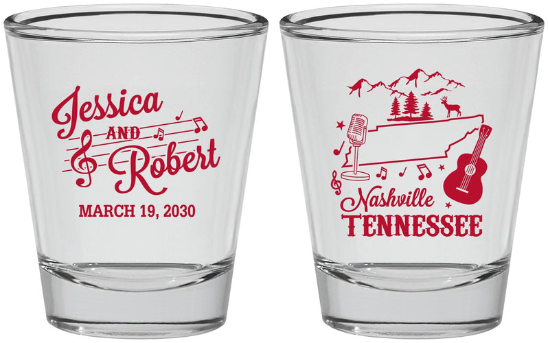 Personalized Wedding Shot Glasses - Tennessee | 191