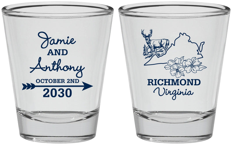 Personalized Wedding Shot Glasses - Virginia | 195
