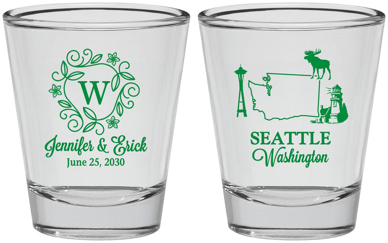 Personalized Wedding Shot Glasses - Washington | 196