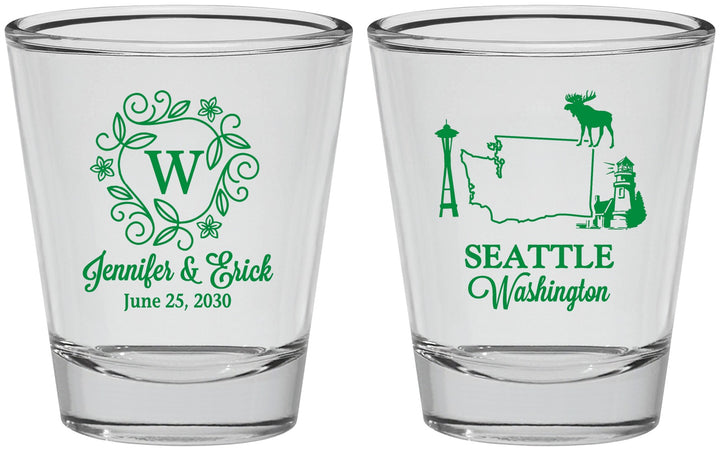 Personalized Wedding Shot Glasses - Washington | 196