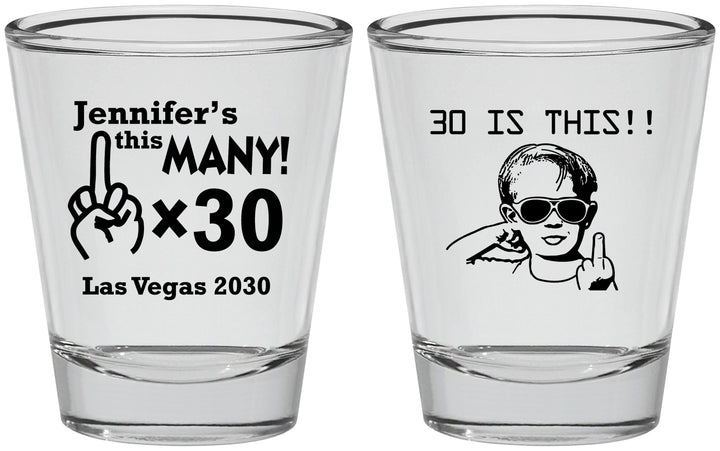 Personalized Birthday Shot Glasses - 30th | 20000