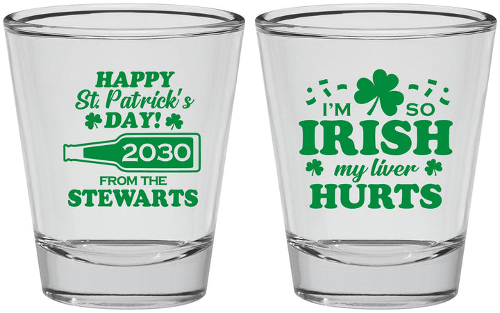 Personalized St Patricks Day Shot Glasses - Irish My Liver Hurts | 200000
