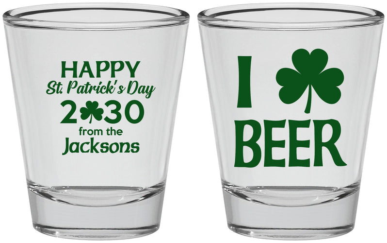 Personalized St Patricks Day Shot Glasses - Clover Irish | 200003
