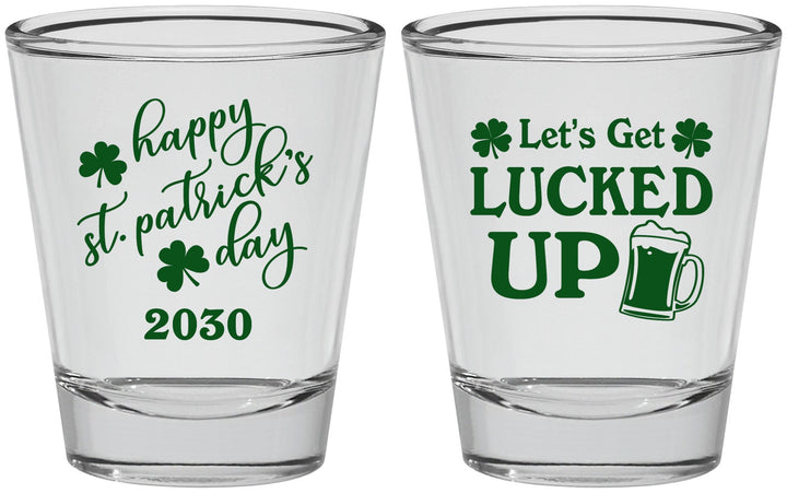 Personalized St Patricks Day Shot Glasses - Lucked Up | 200007