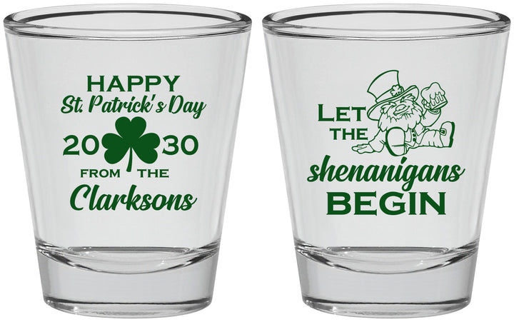 Personalized St Patricks Day Shot Glasses - Shenanigans Leprechaun | 200011