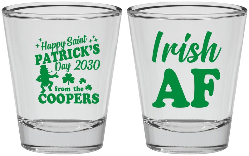 Personalized St Patricks Day Shot Glasses - Irish Af Leprechaun | 200012