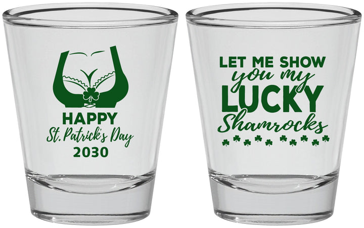 Personalized St Patricks Day Shot Glasses - Shamrocks | 200015