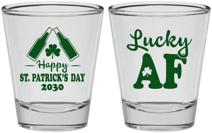 Personalized St Patricks Day Shot Glasses - Lucky Af | 200017