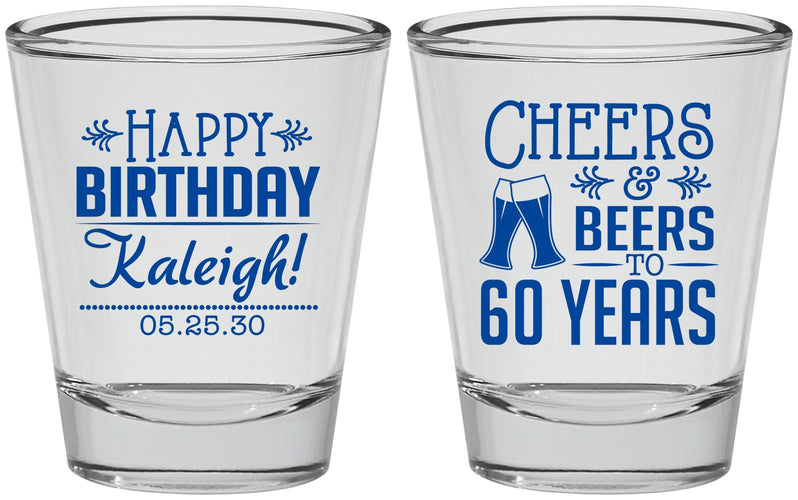 Personalized Birthday Shot Glasses - 60th | 20006