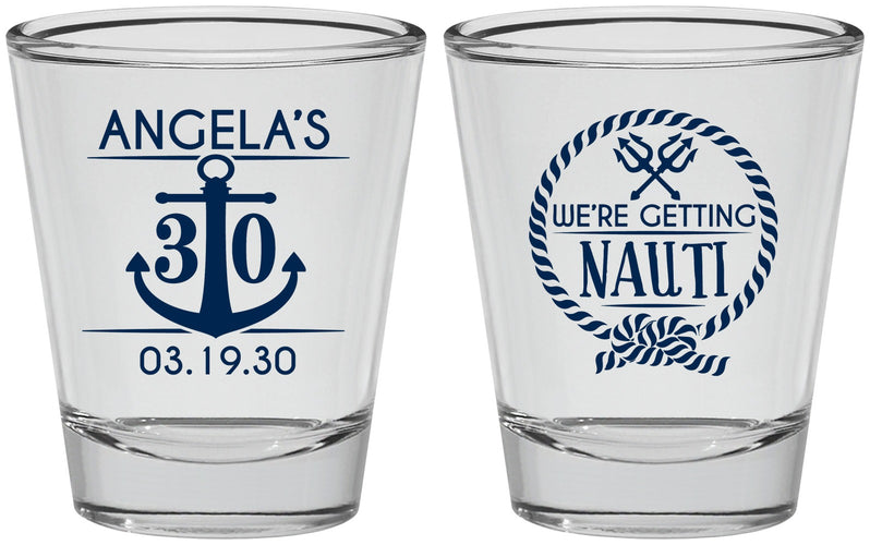 Personalized Birthday Shot Glasses - 30th Nautical | 20010
