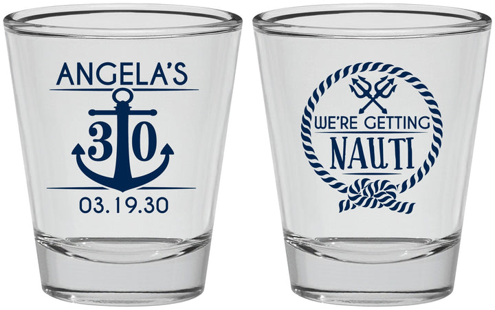 Personalized Birthday Shot Glasses - 30th Nautical | 20010