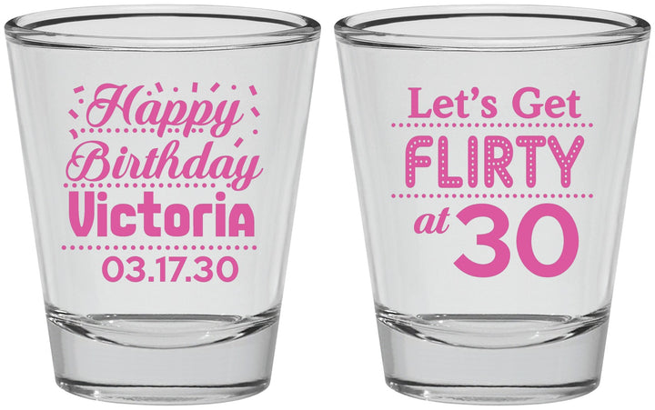 Personalized Birthday Shot Glasses - Flirty At 30 | 20015