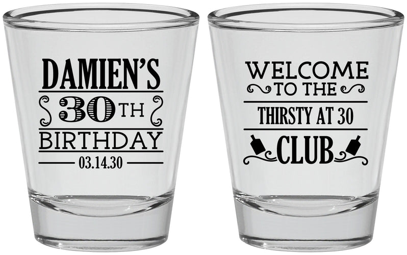 Personalized Birthday Shot Glasses - 30th | 20016