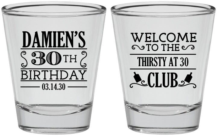 Personalized Birthday Shot Glasses - 30th | 20016