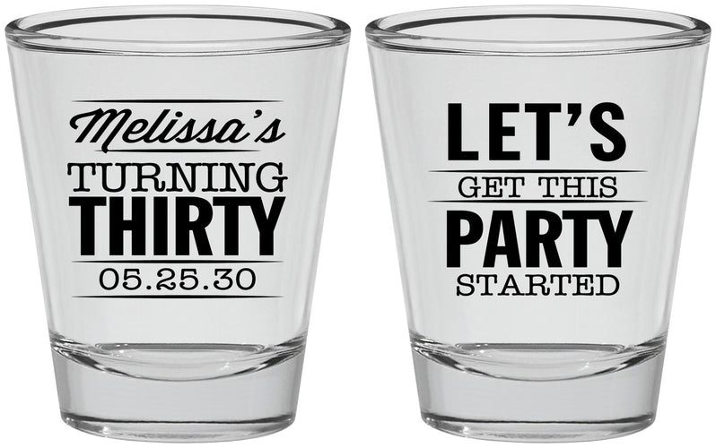 Personalized Birthday Shot Glasses - 30th | 20017