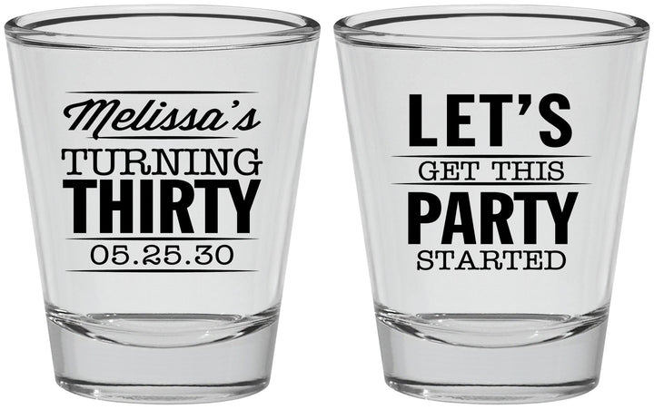 Personalized Birthday Shot Glasses - 30th | 20017