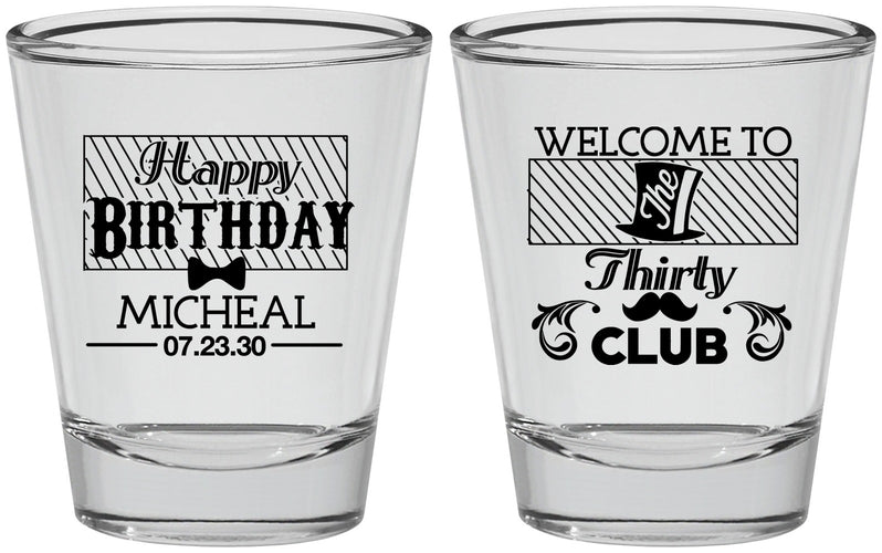 Personalized Birthday Shot Glasses - 30th | 20018