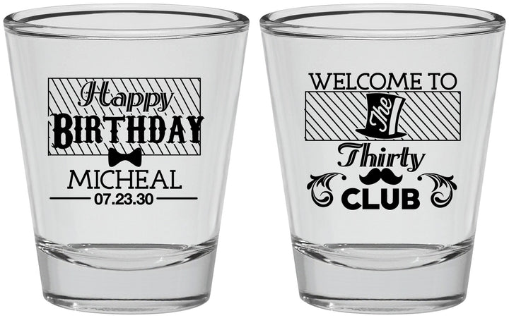 Personalized Birthday Shot Glasses - 30th | 20018