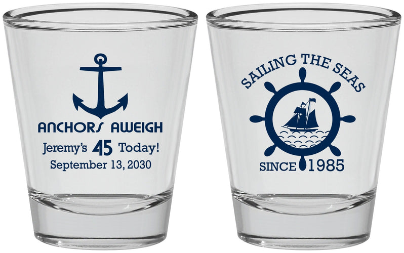 Personalized Birthday Shot Glasses - 45th Nautical | 20023