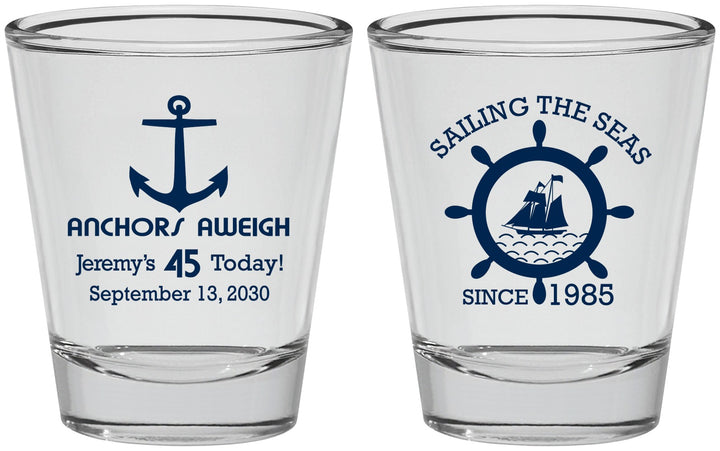 Personalized Birthday Shot Glasses - 45th Nautical | 20023