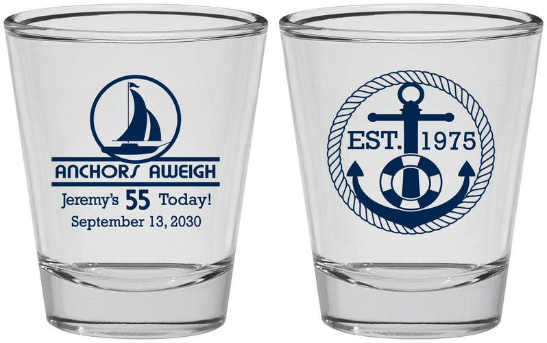 Personalized Birthday Shot Glasses - 55th Nautical | 20025