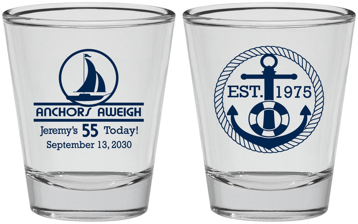Personalized Birthday Shot Glasses - 55th Nautical | 20025