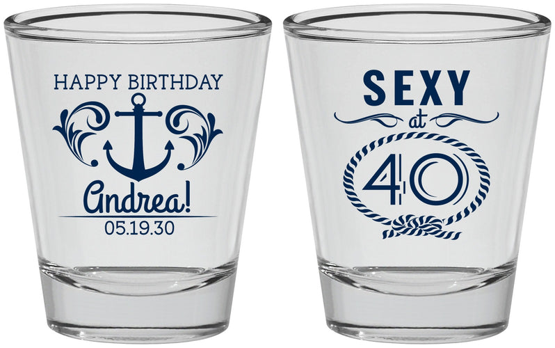 Personalized Birthday Shot Glasses - Sexy At 40 | 20027
