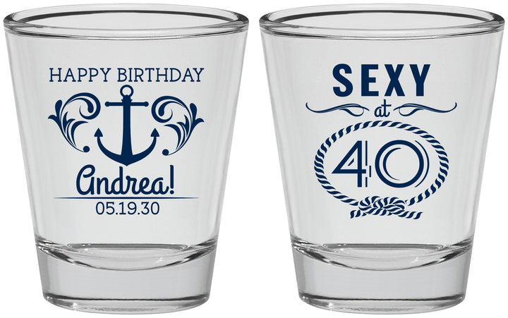 Personalized Birthday Shot Glasses - Sexy At 40 | 20027