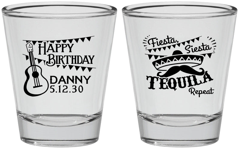 Personalized Birthday Shot Glasses - Fiesta Siesta Tequila | 20033