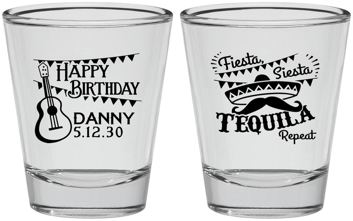 Personalized Birthday Shot Glasses - Fiesta Siesta Tequila | 20033