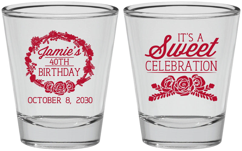 Personalized Birthday Shot Glasses - 40th | 20040