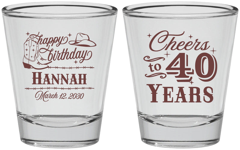 Personalized Birthday Shot Glasses - 40th | 20042