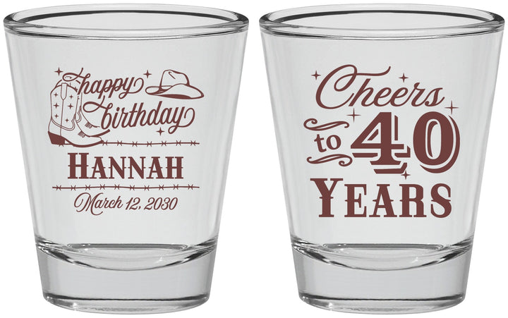 Personalized Birthday Shot Glasses - 40th | 20042