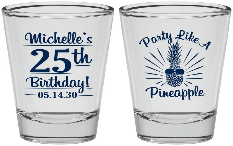 Personalized Birthday Shot Glasses - 25th Pineapple | 20043