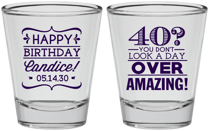 Personalized Birthday Shot Glasses - 40th | 20044