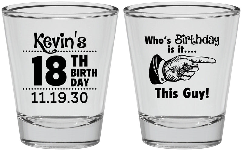 Personalized Birthday Shot Glasses - 18th | 20046