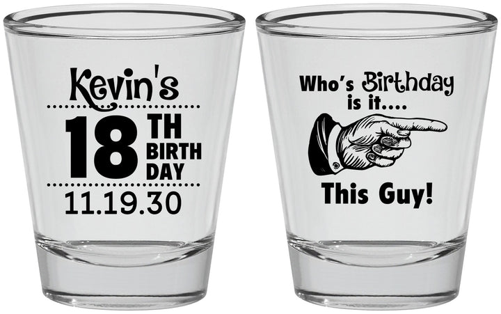 Personalized Birthday Shot Glasses - 18th | 20046