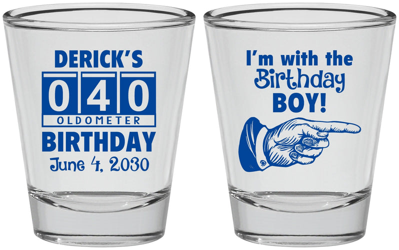 Personalized Birthday Shot Glasses - 40th | 20047