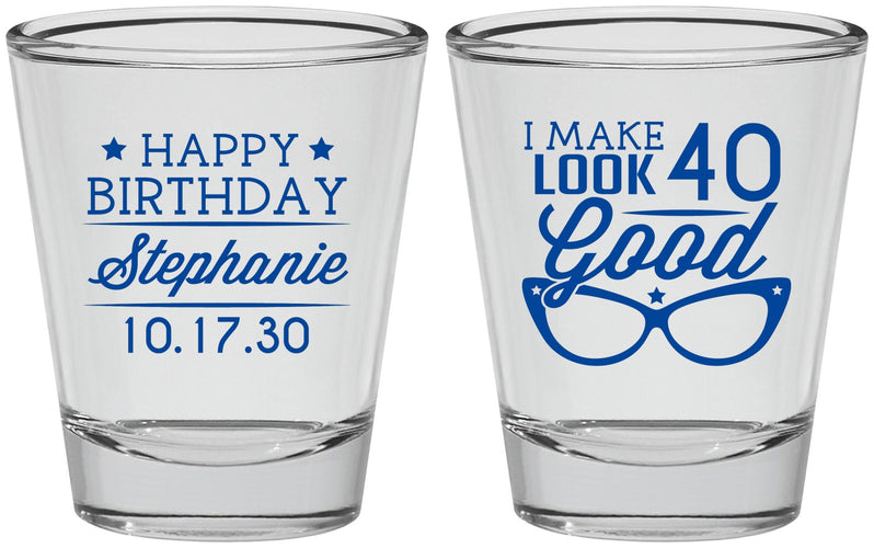 Personalized Birthday Shot Glasses - 40th | 20048