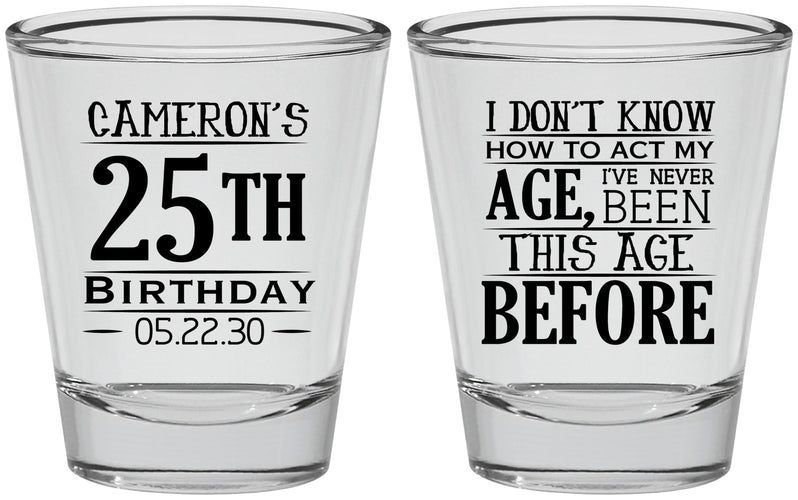 Personalized Birthday Shot Glasses - 25th | 20054