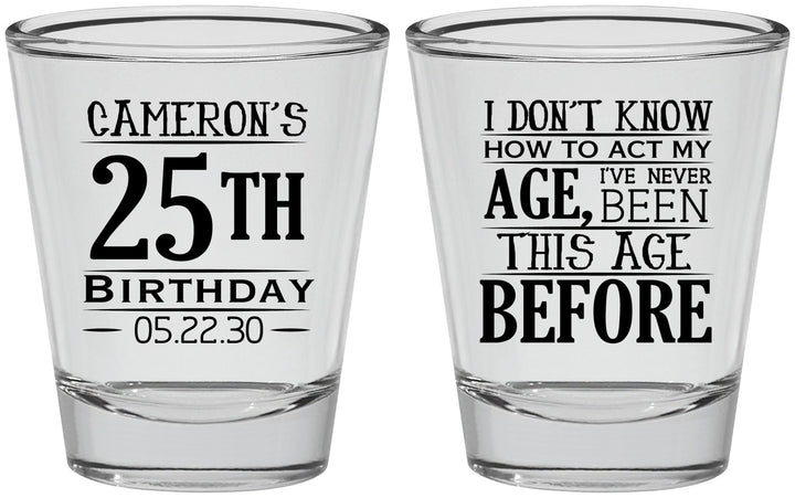 Personalized Birthday Shot Glasses - 25th | 20054
