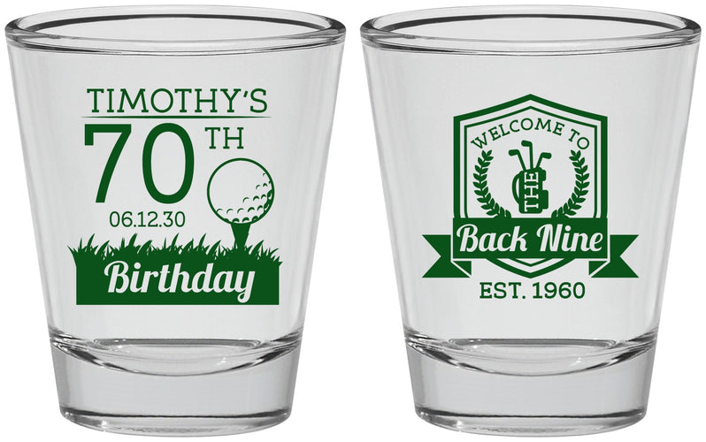 Personalized Birthday Shot Glasses - 70th Golf | 20061