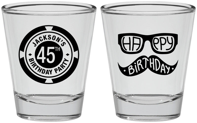 Personalized Birthday Shot Glasses - 45th Las Vegas | 20064