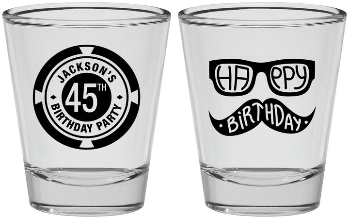 Personalized Birthday Shot Glasses - 45th Las Vegas | 20064