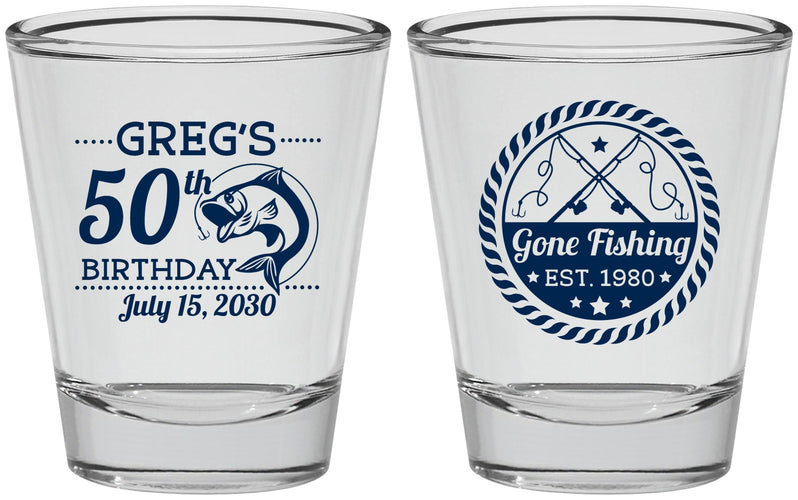 Personalized Birthday Shot Glasses - 50th Nautical | 20065
