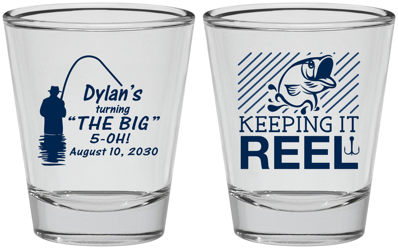 Personalized Birthday Shot Glasses - 50th Keeping It Reel | 20067